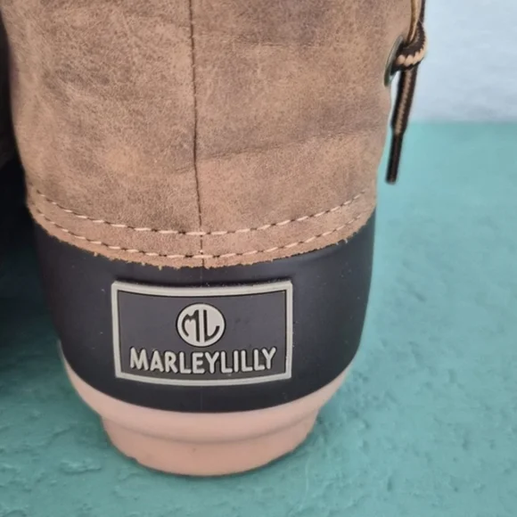 Waterproof Duck Boots Tan Brown Lace Up Cozy Outdoor Fall Winter Boots - Picture 5 of 14